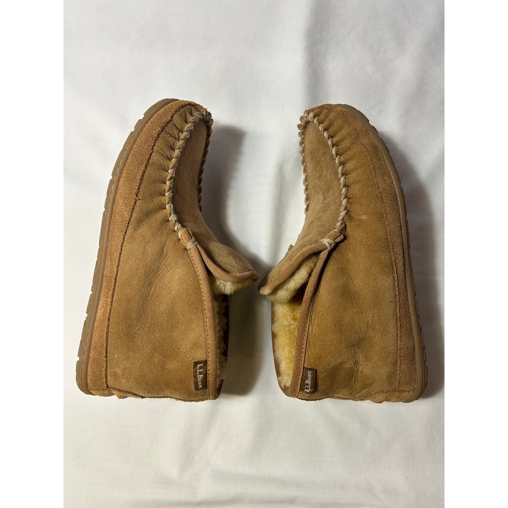L.L. Bean Wicked Good Slippers Boot Moc Brown Shearling Lined Men's Size 8 - Picture 6 of 9